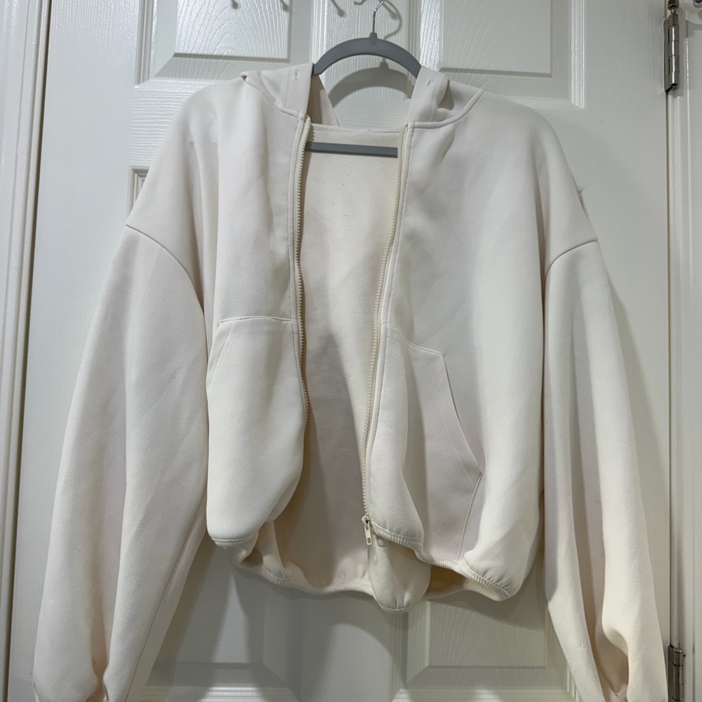 Cream Women's Zip-Up Hoodie